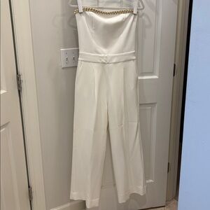 NWT Generation Love Elore Crepe white jumpsuit with pockets size 2 - stunning!